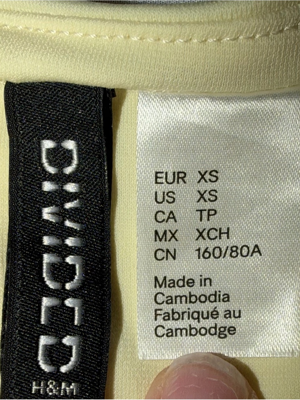 H&M Sleeveless Draped Camisole in Pale Yellow - Picture 2 of 3